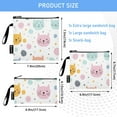 thumbnail image 3 of Haosy 3 Pack Reusable Ziploc Bags BPA Free Healthy Food Storage Bag Leakproof Sandwich Snack Freezer Bags Hand Paint Cat Face, 3 of 7
