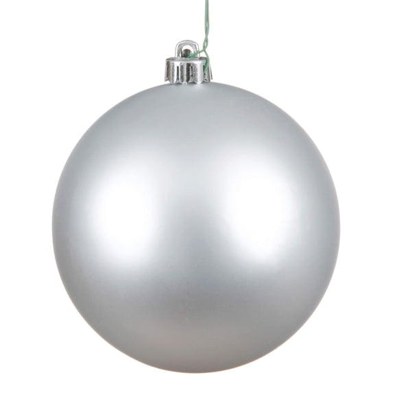 Vickerman 6" Silver Matte Ball Ornament, 4 per Bag