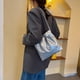 thumbnail image 3 of Bolso de cadena retro de gran capacidad, bolso de hombro informal sencillo de color sólido, bolso cruzado con textura para mujer, 3 of 6