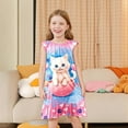 thumbnail image 5 of TAIAOJING Girls Summer Dresses Cute Animal Print Sleeveless Sleepwear Loungewear Nightwear Loose Fit Casual Play Dress For Toddlers Kids Age 3-10 Lovely 4-5Y, 5 of 5