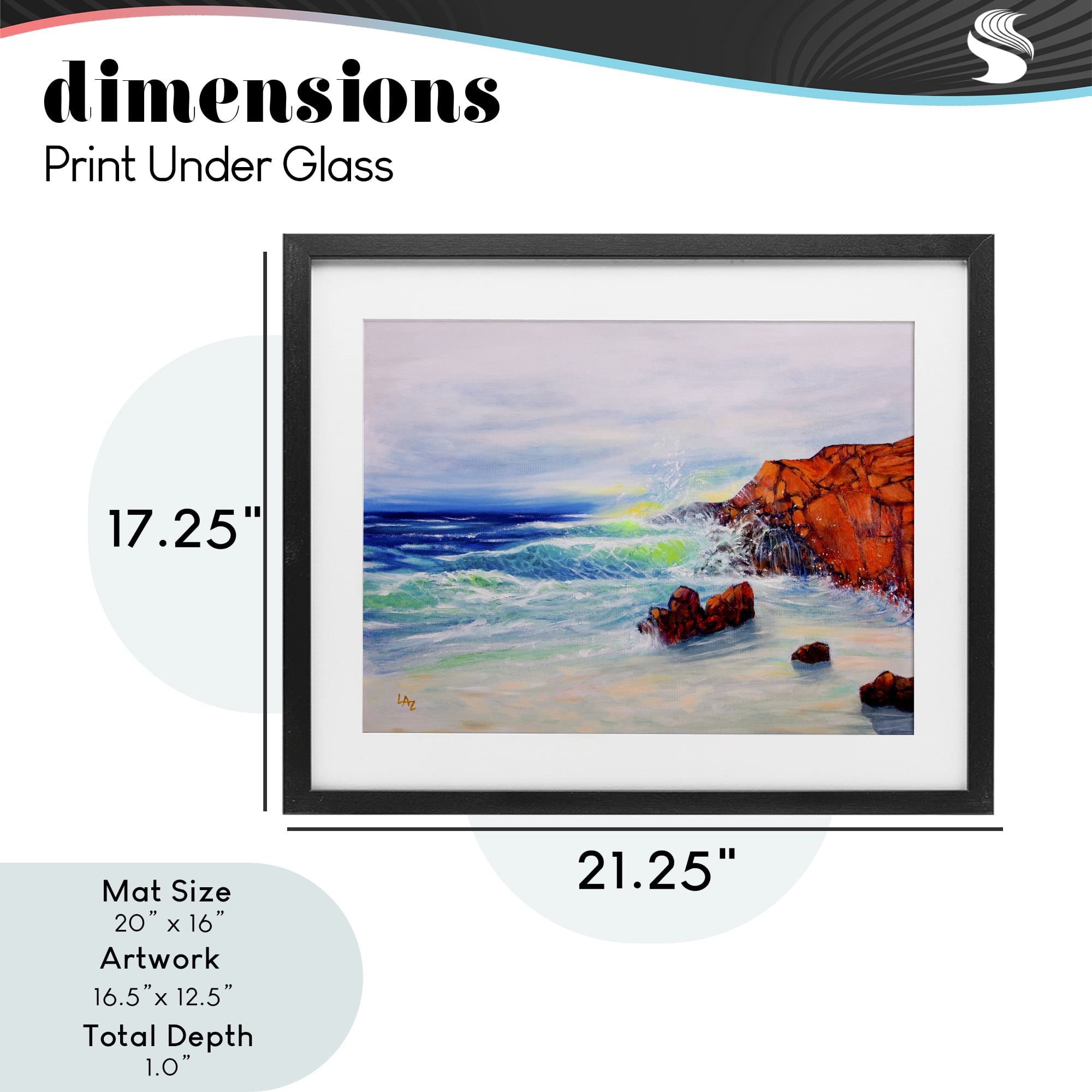 Stupell Industries Deep Blue Rocky Beach Black Framed Print Under Glass, design by Lee Ann Zirbes