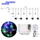 thumbnail image 2 of Tira de luces LED para cortina de ventana, guirnalda de luces con forma de estrella y luna, alimentada por USB, para interior, dormitorio, Fiesta al aire libre, 2 of 7