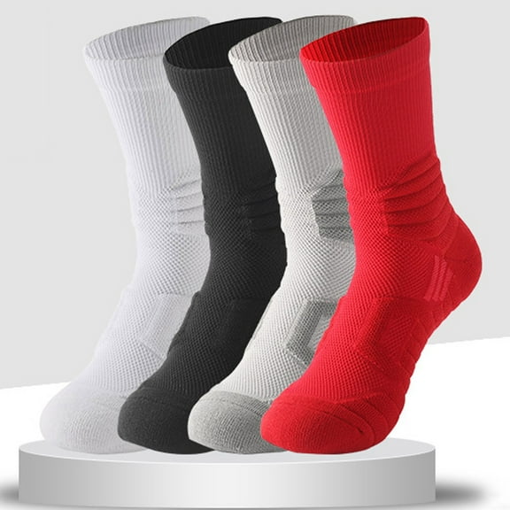 ZQUUVOU Sport Socks for Men Crew Running Socks Outdoor Running Moisture-Wicking Padded Athletic Hiking Socks Gray