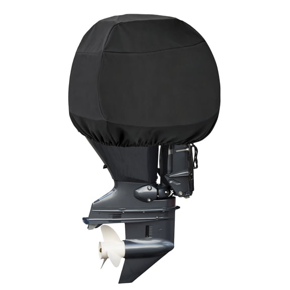 Outboard Motor Cover for Motor 150-250 HP, 600D Oxford Heavy Duty Waterproof Boat Motor Semi-Cover, UV Resistant Durable Outboard Engine Cover with P-VC Coating for Most Brands
