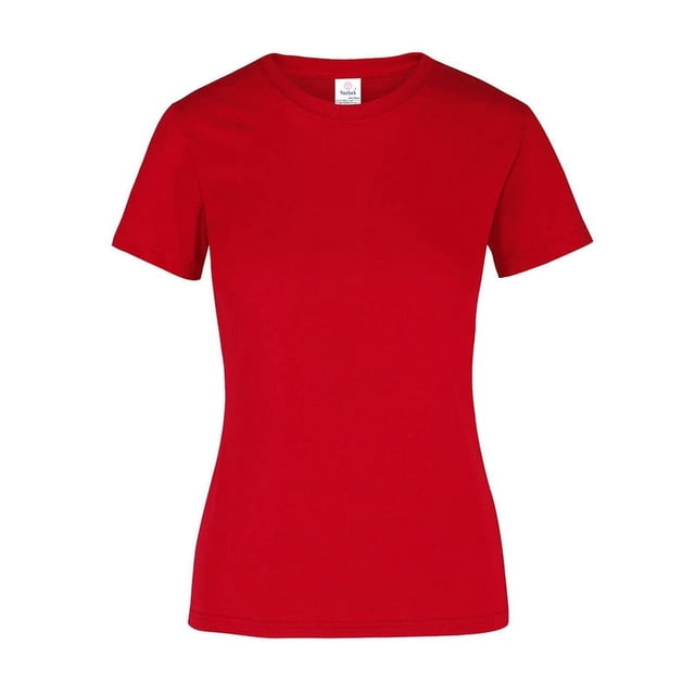 Playera Peso Completo para Dama, Color Rojo, 100% Algodón