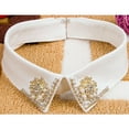 thumbnail image 2 of Women Chic Detachable Flower Rhinestones False Shirt Collar Neck Choker - White, as described, 2 of 8