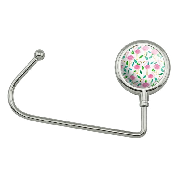 Cute Flamingos and Leaves Purse Bag Hanger Holder Hook