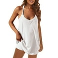 thumbnail image 1 of Ketyyh-chn99 Ensemble Court Deux Pièces Pyjama d'Été pour Femmes Hauts Mode Uni Manches Courtes Col Rond Pantalon à Cordon Chemises Ensembles Blanc,m, 1 of 5