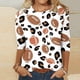 thumbnail image 1 of Fiudx Ofertas Flash Artículos En Oferta Blusa Holgada con Estampado de Pascua y Cuello Redondo Retro de Manga Tres Cuartos a La Moda para Mujer, 1 of 4