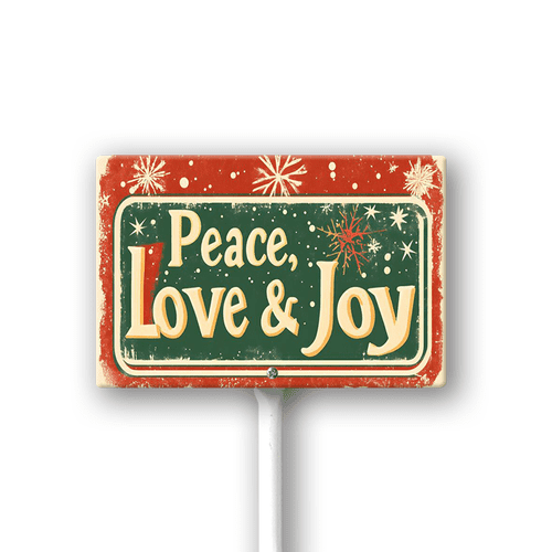Eveokoki Peace Love Joy Yard Signs Christmas Lawn Outdoor Decoration for Xmas Winter Holiday Art Yard Lawn Sign with Metal Stakes For Home Garden Front Decorations