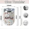 thumbnail image 2 of Nashville Gifts Travel Souvenir Wine Tumbler 12 oz Insulated Wine Glass Cup with Lid Straw Vacuum Insulated Cup,Travel Lover Gifts for Women Men Friend Birthday Christmas Halloween, 2 of 6