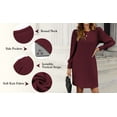 thumbnail image 3 of TEMOFON Sweater Dresses for Women 2025 Knit Dresses Long Sleeve Dress Casual Fall Winter Round Neck A Line Dress with Pockets, 3 of 8