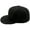 Black, variant on Plain Blank Solid Polyester Fitted Sized Flat Bill Cap Hat 9 Sizes