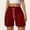 Wine, variant on Bzhegqhd Womens Drawstring Shorts Clearance,Women's Fashion Solid Color Shorts with Elastic Waistband Side Pockets for Casual Wear