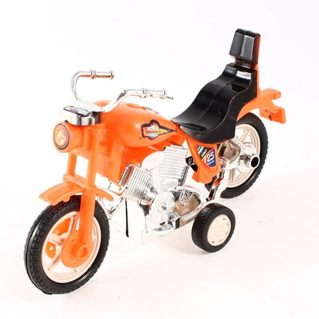 - Gift Four Wheels Pull Back Orange Black Plastic Motorcycle Toy Model