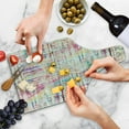 thumbnail image 4 of Grunge Cutting Board, Abstract Paint Manifold Complicated Mixed and Lines Print Illustration, Decorative Tempered Glass Cutting and Serving Board, Wine Bottle Shape, Multicolor, by Ambesonne, 4 of 5