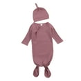 thumbnail image 1 of SUNSIOM Baby Ribbed Cloth Sleeping Bag, Solid Color Open Front Bunting with Cap, 1 of 8