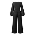 thumbnail image 3 of Conjunto de pantalones de pierna ancha de dos piezas, trajes de 2 piezas para mujer, conjunto de pantalones de pierna ancha con lazo en la parte delantera, trajes de pierna ancha de dos piezas elaborados por expertos, 3 of 6