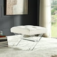 thumbnail image 4 of Modway Swift Acrylic X-Base Entryway Modern Bench With Tufted Fabric Upholstery in Ivory, 4 of 5