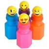 Cp Emoji Faces Emoticon Bubble Bottles 4 Piece Set Great Party Favors ( Blue Pink Orange Purple )