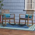 thumbnail image 2 of Noble House Colmena Outdoor Acacia Wood Rocking Chair in Gray (Set of 2), 2 of 13