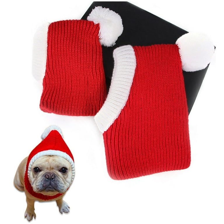 Dog Hat & Scarf Set, Dog Knitted Hat Pet Christmas Winter Warm Caps Cute  Accessories Neck Ear Warmer Hood Warm Scarf Party Decoration for Pet Cat  and Dog Fit for Small Medium