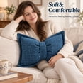 thumbnail image 4 of Eolstice Bow Pillow, Boho Decorative Throw Pillow, Vintage Texture Sofa Pillow for Bed Sofa Living Room Bedroom Home Car Decor,Blue, 4 of 5