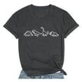 thumbnail image 2 of Cute Dinosaur Graphic Tees for Women 2026 Summer Casual Short Sleeve Crewneck Dino T Shirts, 2 of 3