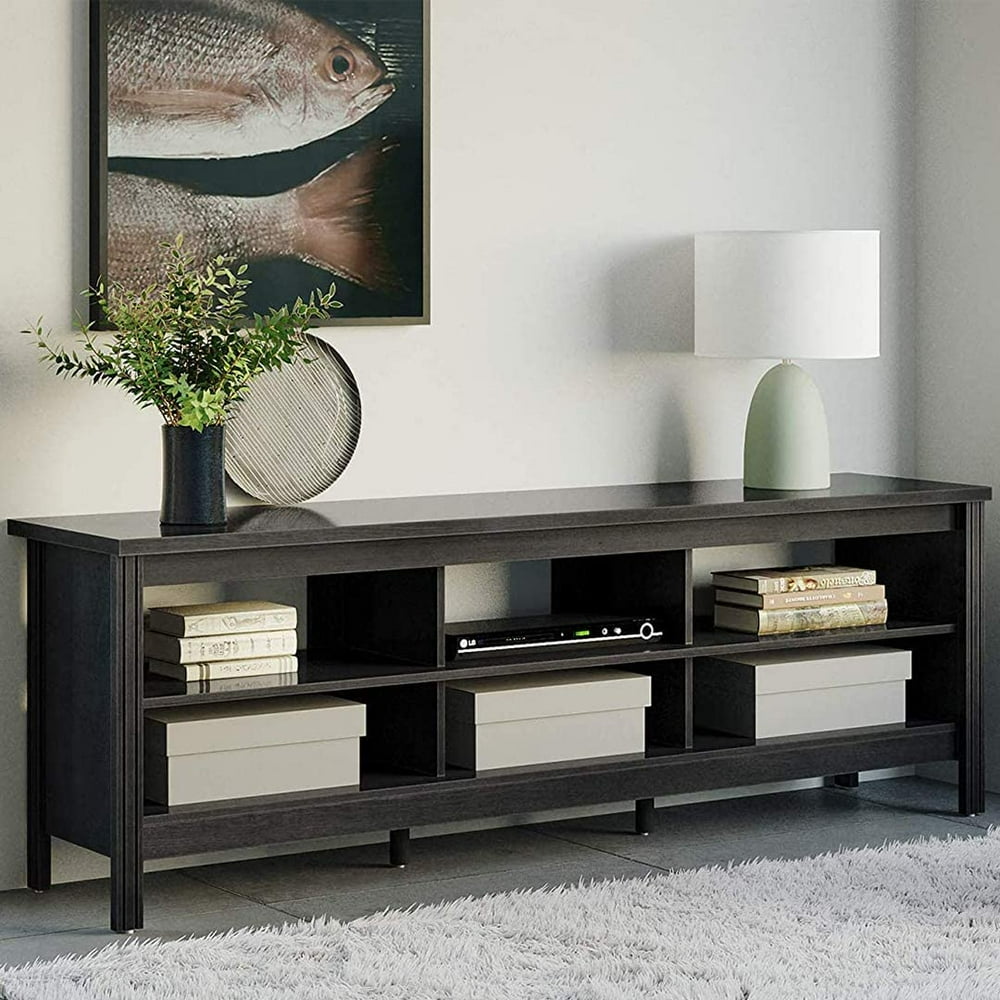 WAMPAT Farmhouse TV Stands, Wood Media Console Storage 70 inch