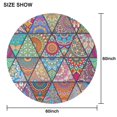 thumbnail image 6 of Multicolor Ethnic Geometric Pattern Round Tablecloth 60"x60",Wrinkle Wipeable Table Cloth for Kitchen Dining Room Picnic Patio Party, 6 of 6