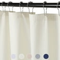 thumbnail image 3 of GlowSol 72" x 72" Shower Curtain and Liner Waterproof Farmhouse Decorative Solid Fabric Shower Curtain for Bathroom, Cream, 1 Set, 3 of 5
