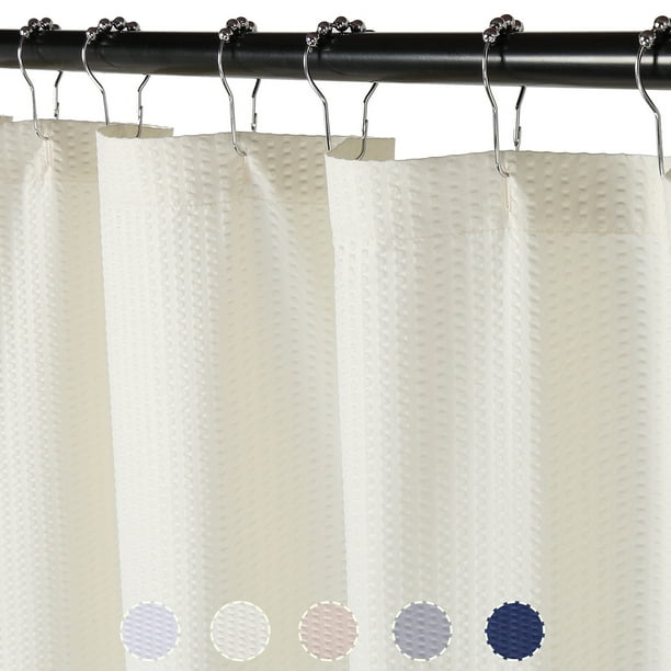 GlowSol 72"Wx78"L Cream Shower Curtain Extra Long Water Resistant