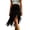 Black, variant on Womens Midi Fringe Skirt Irregular Western Tassel Cowlgirl Retro Tight Skirts High Waisted Boho Trim Stretch Bodycon Skirt White L
