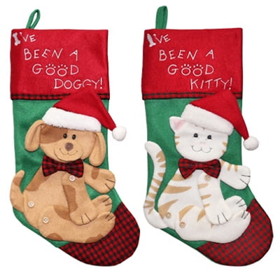 One Stocking Dyno Seasonal Solutions 1196758CC Pet Christmas Stocking, Felt, Assorted, 19-In. - Quantity 1 ()