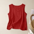 thumbnail image 5 of Cotton Linen Tank Tops For Women，Loose Fit Comfy Lounge Wear Spring Summer Gauze Shirts Boho Spring Summer Tops Lightweight Gauze Shirts Casual Sleeveless, 5 of 5