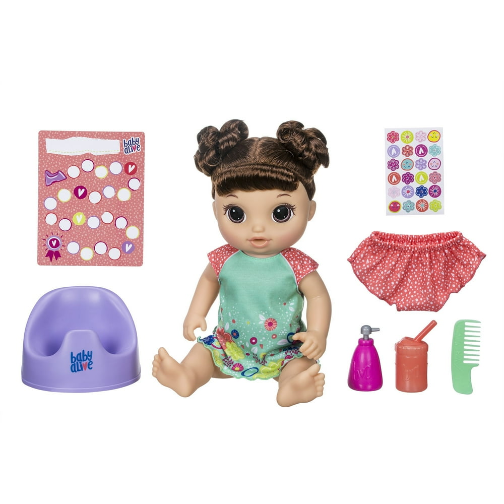 Baby Alive Potty Dance Talking Baby Doll, Brown Curly Hair Walmart
