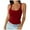 Wine, variant on Likimi Tank Tops For Women Spaghetti Strap Crew Neck Solid Color Slim Fitted Sleeveless Breathable Comfort Shirt Brick Red Size L