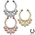 thumbnail image 1 of Cintre pour Septum Sans Perçage avec Filigrane et Gemmes Transparentes, 1 of 1