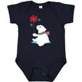 thumbnail image 3 of Inktastic Polar Bear With A Scarf, White Bear, Snowflakes Boys or Girls Baby Bodysuit, 3 of 5