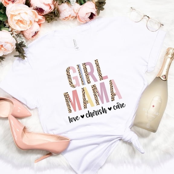 Girl Mama Shirt, Leopard Mom Shirt, New Mom Shirt, Love Cherish Care Shirt, Gifts for Family Matching Shirt, Gift for Birthday, Mothers Day Shirt