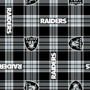NFL Las Vegas Raiders 58" 100% Polyester Fleece Sports Logo Fabric By the Yard, Black and Gray