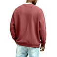 thumbnail image 5 of Qwertyu Men's Waffle Henley Shirts Long Sleeve V-Neck Tops Casual Basic T-Shirts Lightweight Knit Pullover Vermilion M, 5 of 7