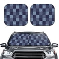 thumbnail image 2 of Gaeub Blue Gingham Buffalo Check Foldable Auto Sun Blocker Visor, Sunshade for Car Front Window, Keeps Your Vehicle Cool - Medium, 2 of 7