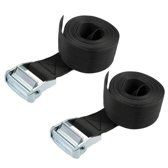 Uxcell 4.5M x 5cm Lashing Strap with Cam Lock Buckle 500Kg Work Load, Black, 2 Pack