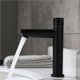 thumbnail image 4 of Injueey Grifo de lavabo frío individual de acero inoxidable, grifos de baño de flujo suave, grifo de agua de alta dureza a prueba de Accesorios de baño Negro Derecho, 4 of 6