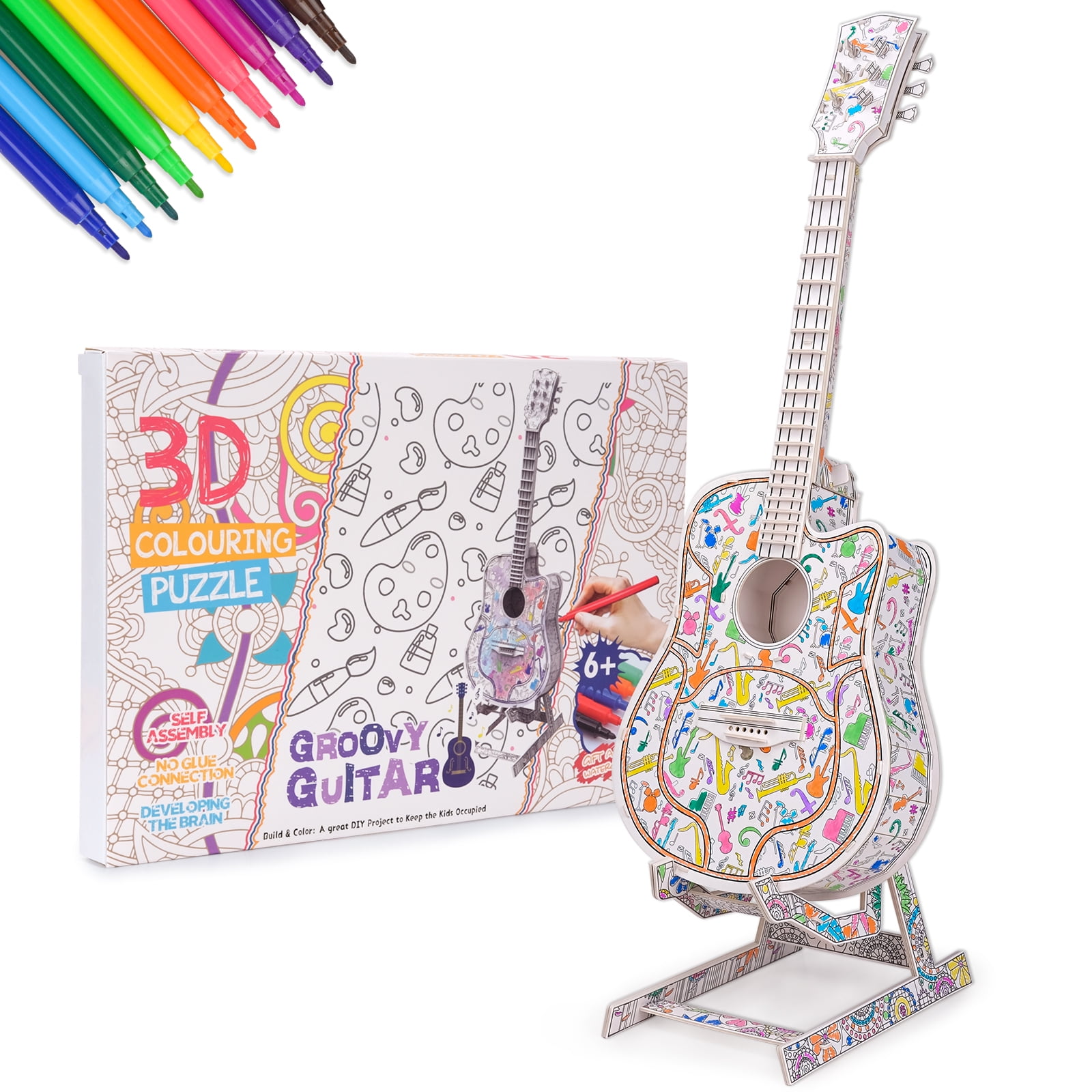 Sunnypig Drawing Set For 8 Year Old Kid Guitar Painting Kit For 6 Year Old  Boy Girl Diy 3D Coloring Puzzle Art And Craft Toy For 10 11 12 Year Old  Children Craft Gift - Walmart.Com