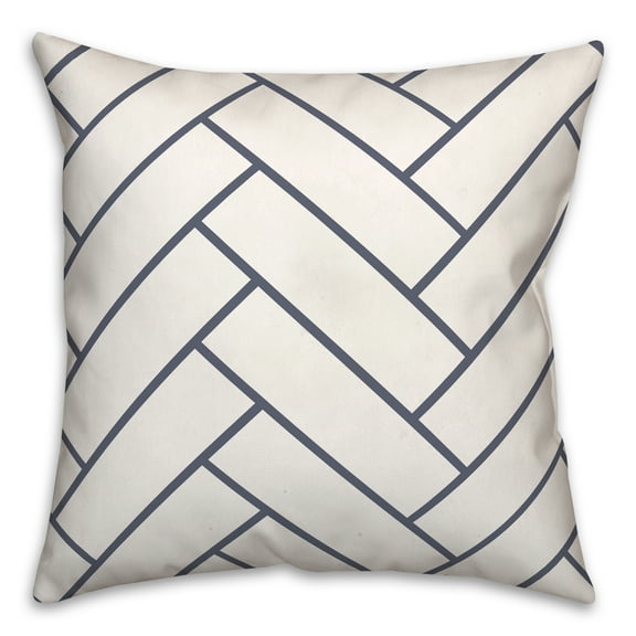 Creative Products Herringbone Blue 18 x 18 Indoor / Outdoor Pillow
