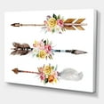 thumbnail image 3 of Designart ' Flowers and Ethnic Feathers On Native Arrows II ' Bohemian & Eclectic Canvas Wall Art Print, 3 of 4