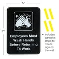thumbnail image 2 of Employees Must Wash Hands Before Returning To Work Sign: 9"x3", Pack of 3 (5x7 Black, 5x7"), 2 of 4