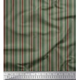 thumbnail image 1 of Soimoi Green polyester Crepe Fabric Vertical Stripe Print Fabric by Yard 52 Inch Wide, 1 of 3